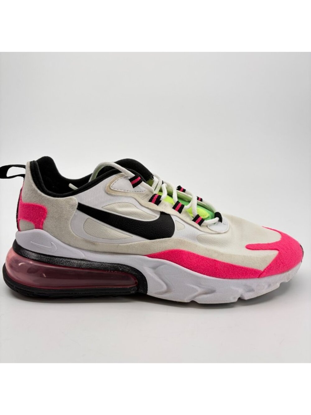 Nike Air Max 270 React Womens Size 8 White Pink Athletic Running Shoes Sneakers